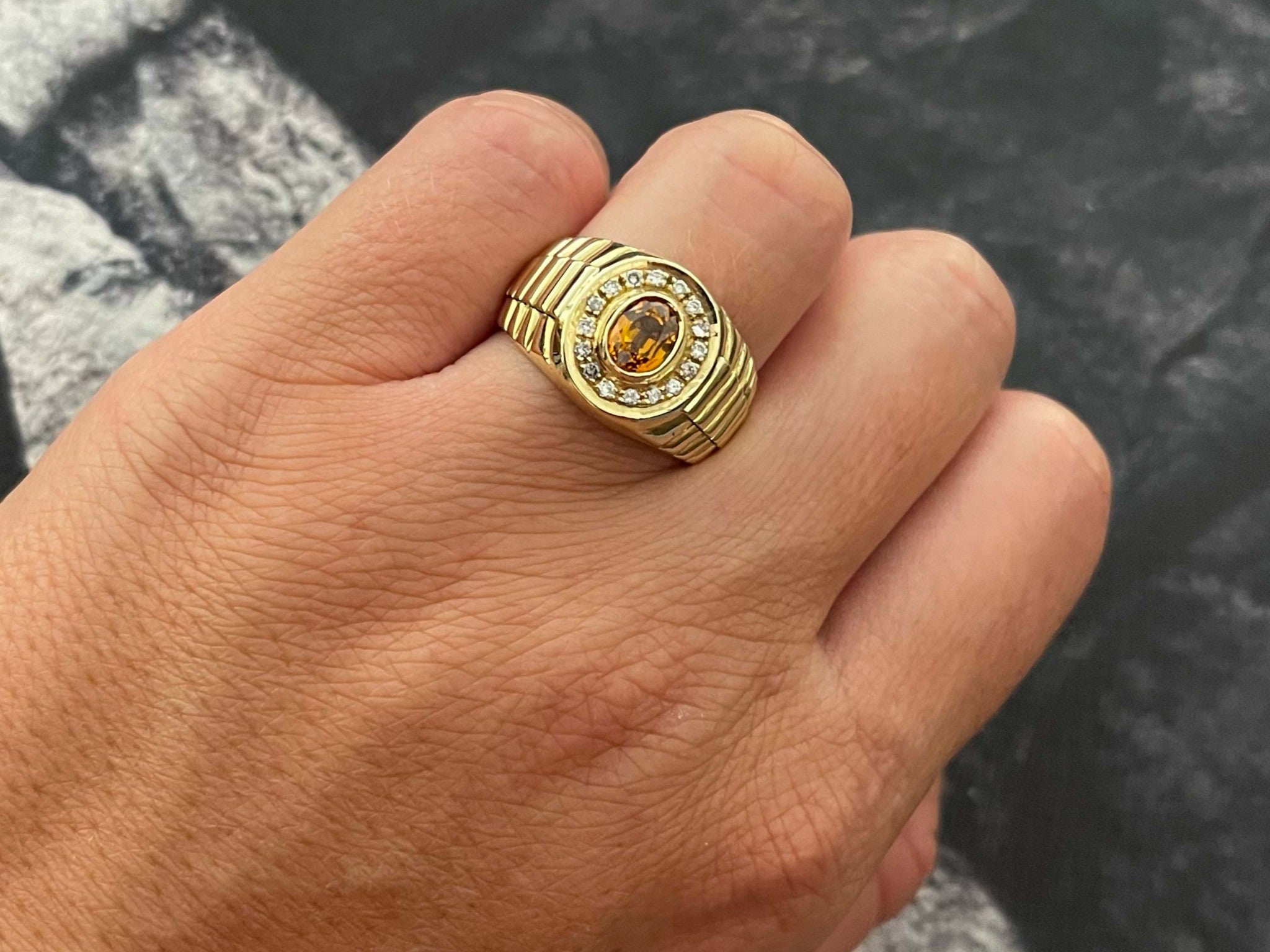Men's Rolex Style Diamond Ring 2.85 ctw 14k Yellow Gold